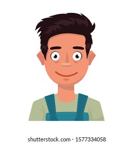 Isolated object of guy and smile logo. Set of guy and laugh stock vector illustration.