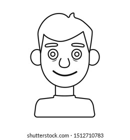 Isolated object of guy and smile sign. Web element of guy and laugh stock vector illustration.