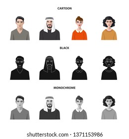 Isolated object of hairstyle and profession  icon. Set of hairstyle and character  stock symbol for web.