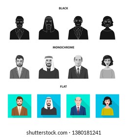 Isolated object of hairstyle and profession  icon. Collection of hairstyle and character  vector icon for stock.