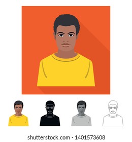 Isolated object of hairstyle and profession  icon. Set of hairstyle and character  vector icon for stock.