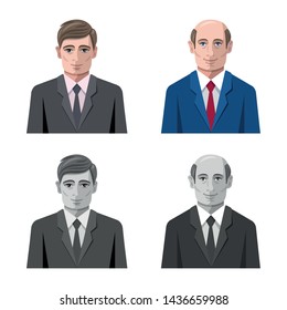 Isolated object of hairstyle and profession icon. Collection of hairstyle and character vector icon for stock.