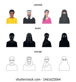 Isolated object of hairstyle and profession icon. Collection of hairstyle and character stock vector illustration.