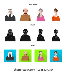 Isolated object of hairstyle and profession  sign. Set of hairstyle and character  vector icon for stock.