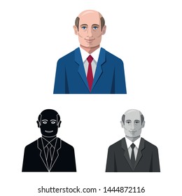 Isolated object of hairstyle and profession sign. Set of hairstyle and character stock symbol for web.