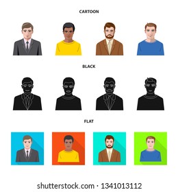 Isolated object of hairstyle and profession  symbol. Collection of hairstyle and character  stock symbol for web.