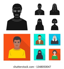 Isolated object of hairstyle and profession  symbol. Set of hairstyle and character  stock symbol for web.