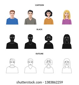 Objeto aislado de peinado y símbolo de profesión. Colección de icono de peinado y vectorial de caracteres para material.