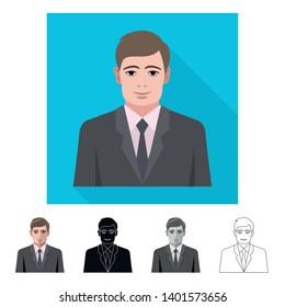 Isolated object of hairstyle and profession  symbol. Collection of hairstyle and character  vector icon for stock.