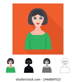 Isolated object of hairstyle and profession symbol. Set of hairstyle and character stock symbol for web.