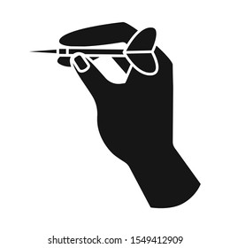 Isolated object of hand and dart sign. Web element of hand and arm vector icon for stock.