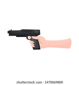 Isolated object of hand and gun icon. Set of hand and man vector icon for stock.