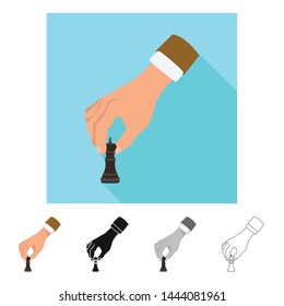 Isolated object of hand and king logo. Collection of hand and business vector icon for stock.