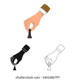 Isolated object of hand and king sign. Collection of hand and business vector icon for stock.