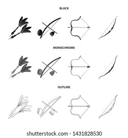 Isolated object of hand and tribal icon. Set of hand and nature stock symbol for web.