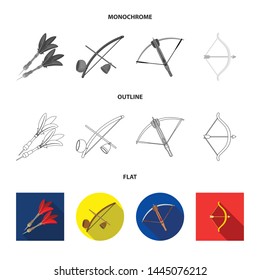 Isolated object of hand and tribal symbol. Set of hand and nature stock symbol for web.