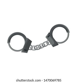 Isolated object of handcuff and chain sign. Set of handcuff and law vector icon for stock.