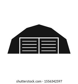 Isolated object of hangar and storehouse logo. Graphic of hangar and garage vector icon for stock.