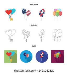Isolated object of happy and fun icon. Set of happy and balloon stock symbol for web.