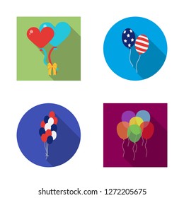 Isolated object of happy and fun sign. Set of happy and balloon vector icon for stock.