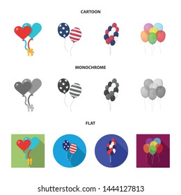 Isolated object of happy and fun sign. Collection of happy and balloon stock vector illustration.