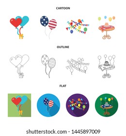 Isolated object of happy and fun symbol. Set of happy and balloon stock vector illustration.