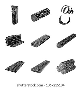 Isolated object of hardwood  and construction icon. Set of hardwood  and wood stock symbol for web.