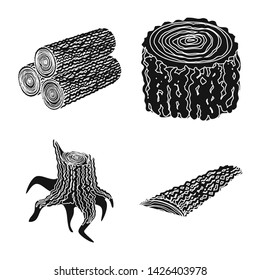 Isolated object of hardwood and construction icon. Set of hardwood and wood vector icon for stock.