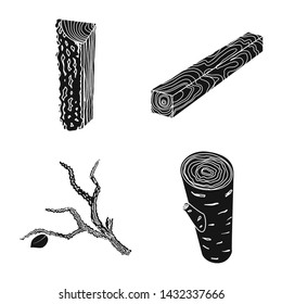 Isolated object of hardwood and construction icon. Set of hardwood and wood vector icon for stock.