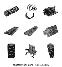 Isolated object of hardwood  and construction logo. Collection of hardwood  and wood stock vector illustration.