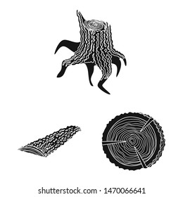Isolated object of hardwood and construction symbol. Collection of hardwood and wood stock vector illustration.