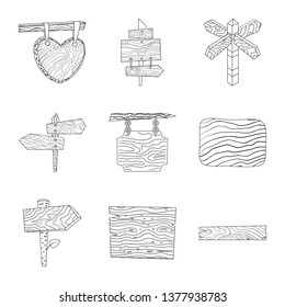 Isolated object of hardwood and material icon. Set of hardwood and wood stock symbol for web.