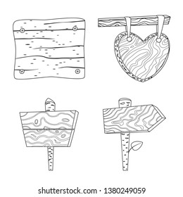 Isolated object of hardwood and material icon. Set of hardwood and wood stock vector illustration.