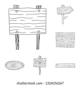 Isolated object of hardwood and material logo. Collection of hardwood and wood stock vector illustration.
