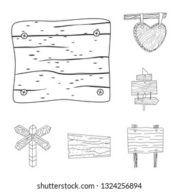 Isolated object of hardwood and material sign. Collection of hardwood and wood stock symbol for web.