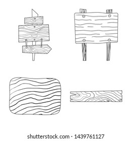 Isolated object of hardwood and material symbol. Collection of hardwood and wood stock vector illustration.