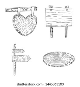 Isolated object of hardwood and material symbol. Collection of hardwood and wood vector icon for stock.