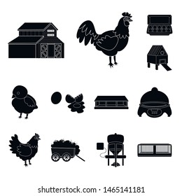 Isolated object of harvest and farming icon. Set of harvest and poultry stock symbol for web.