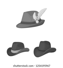 Isolated object of hat and cap icon. Set of hat and model stock symbol for web.