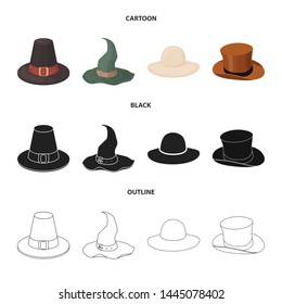 Isolated object of hat and cap logo. Set of hat and model stock symbol for web.