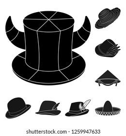 Isolated object of hat and cap symbol. Set of hat and model stock symbol for web.