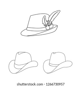 Isolated object of hat and cap symbol. Set of hat and model stock symbol for web.