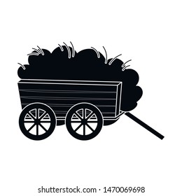Isolated object of hay and cart logo. Collection of hay and transport stock symbol for web.