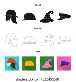 Isolated object of headgear and cap icon. Set of headgear and accessory stock symbol for web.