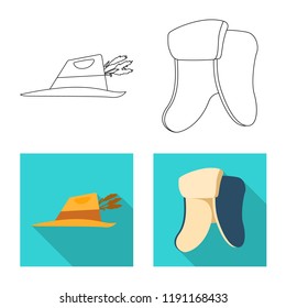 Isolated object of headgear and cap icon. Collection of headgear and accessory stock symbol for web.