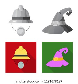 Isolated object of headgear and cap icon. Set of headgear and accessory vector icon for stock.