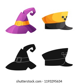 Isolated object of headgear and cap icon. Set of headgear and accessory vector icon for stock.