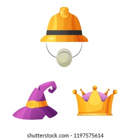 Isolated object of headgear and cap icon. Collection of headgear and accessory stock symbol for web.