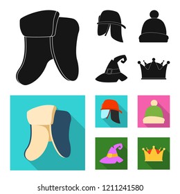 Isolated object of headgear and cap icon. Collection of headgear and accessory stock symbol for web.