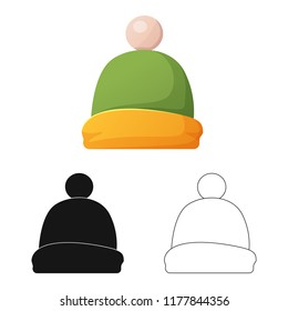 Isolated object of headgear and cap logo. Set of headgear and accessory stock symbol for web.